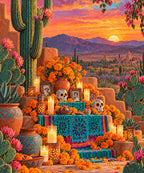 Desert Ofrenda blanket, full design