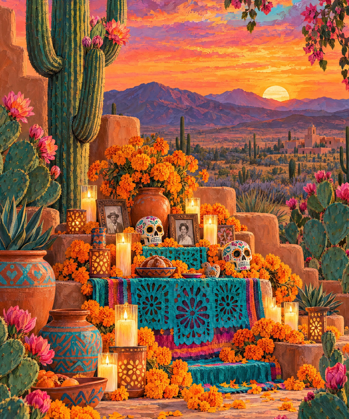 Desert Ofrenda blanket, full design