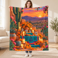 Desert Ofrenda blanket, held open