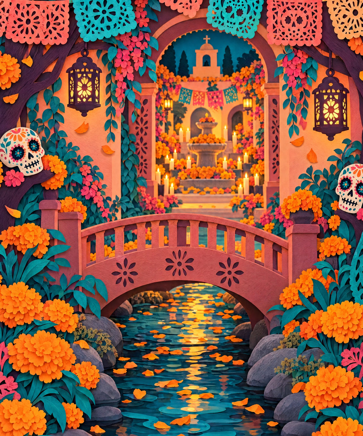 Papel Picado Bridge blanket, full design