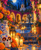 Courtyard Fountain blanket, full design