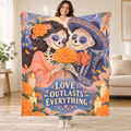 Love Outlasts Everything blanket, held open