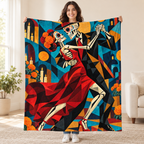 Cubist Tango blanket, held open