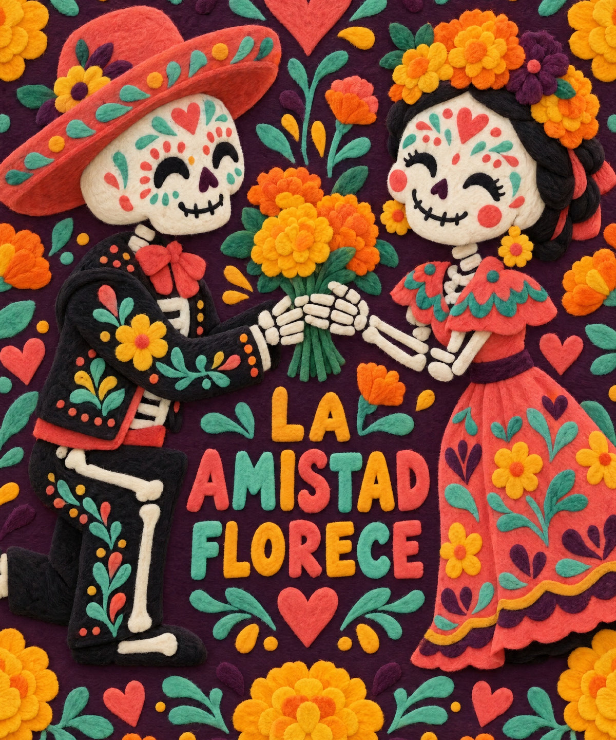 La Amistad Florece blanket, full design