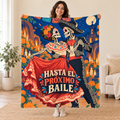 Hasta el Próximo Baile blanket, held open