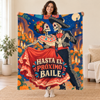 Hasta el Próximo Baile blanket, held open