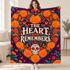 The Heart Remembers blanket, held open