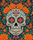 Beaded Calavera blanket, full design