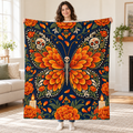 Marigold Butterfly blanket, held open