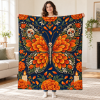 Marigold Butterfly blanket, held open