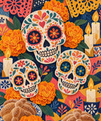 Three Calaveras blanket, full design