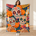 Three Calaveras blanket, held open