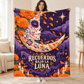 Recuerdos Bajo la Luna blanket, held open