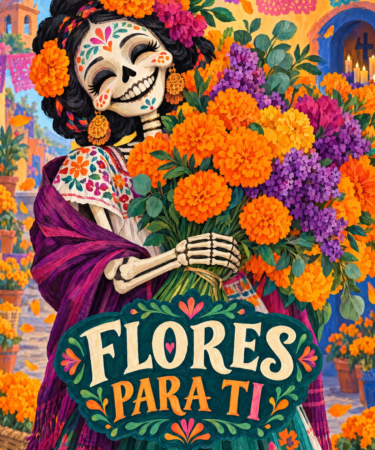 Flores para Ti blanket, full design