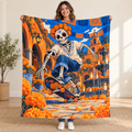 Skateboard Calavera blanket, held open