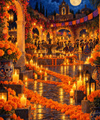 Candlelit Plaza blanket, full design