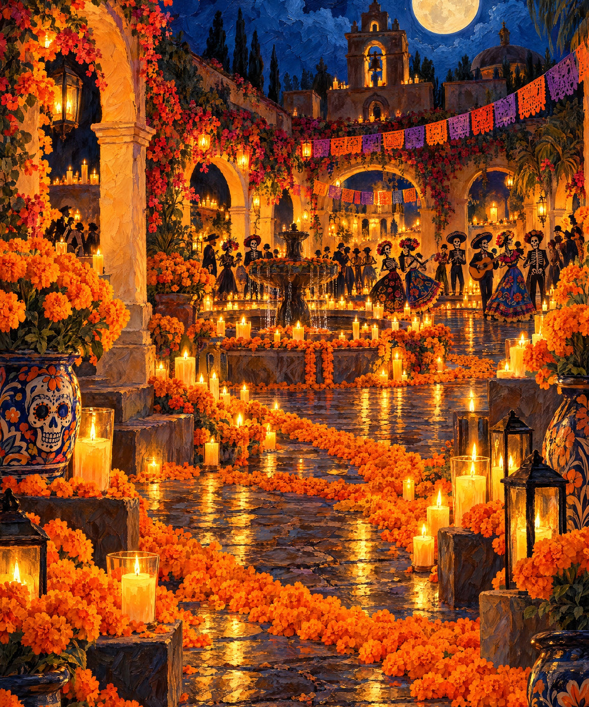 Candlelit Plaza blanket, full design