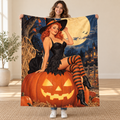 Pumpkin Perch blanket, held open