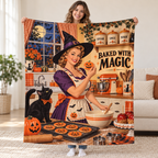 Bewitching Baker blanket, held open