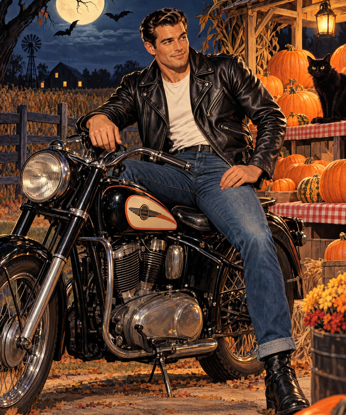 Moonlight Motorcycle blanket, full design