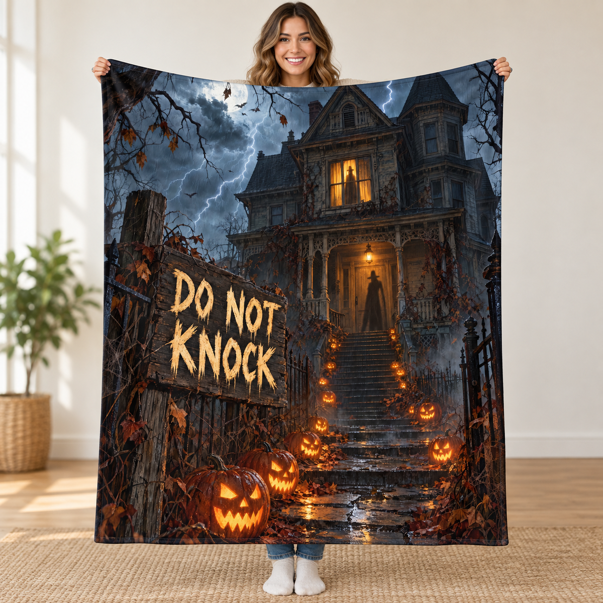 Last House blanket, held open