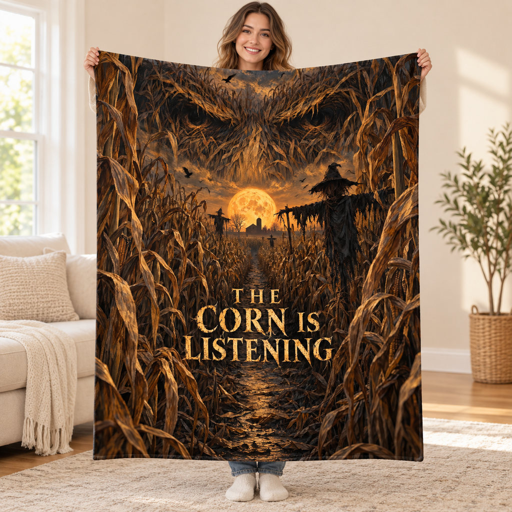 Cornfield Whispers blanket, held open