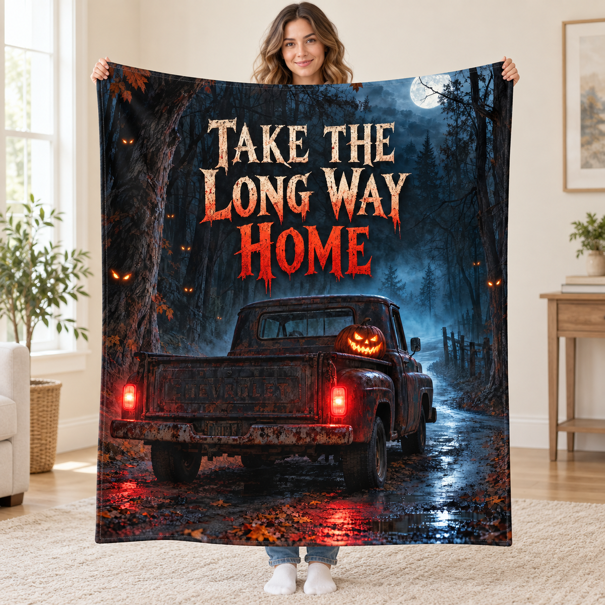 Midnight Drive blanket, held open
