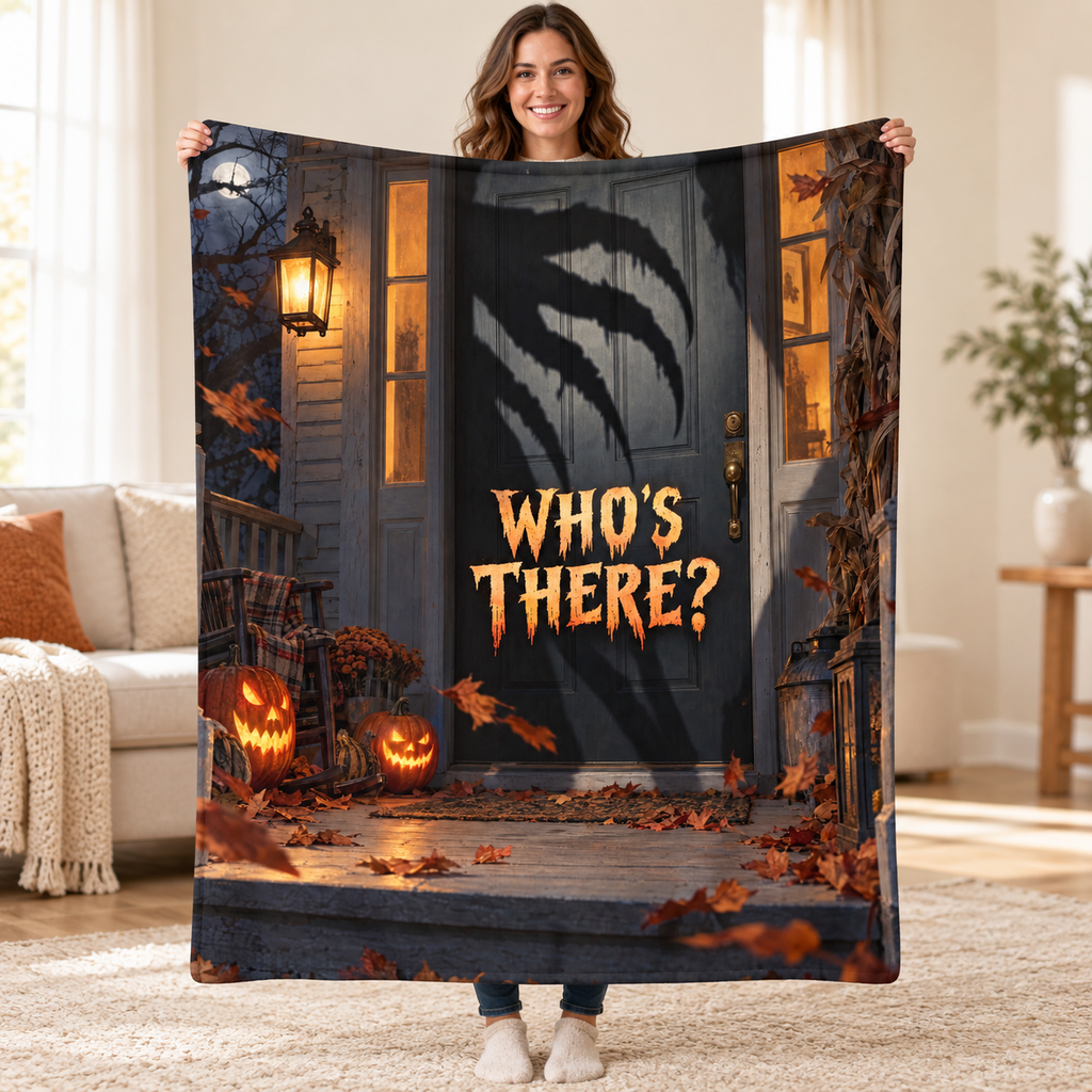 Shadow At Door blanket, held open