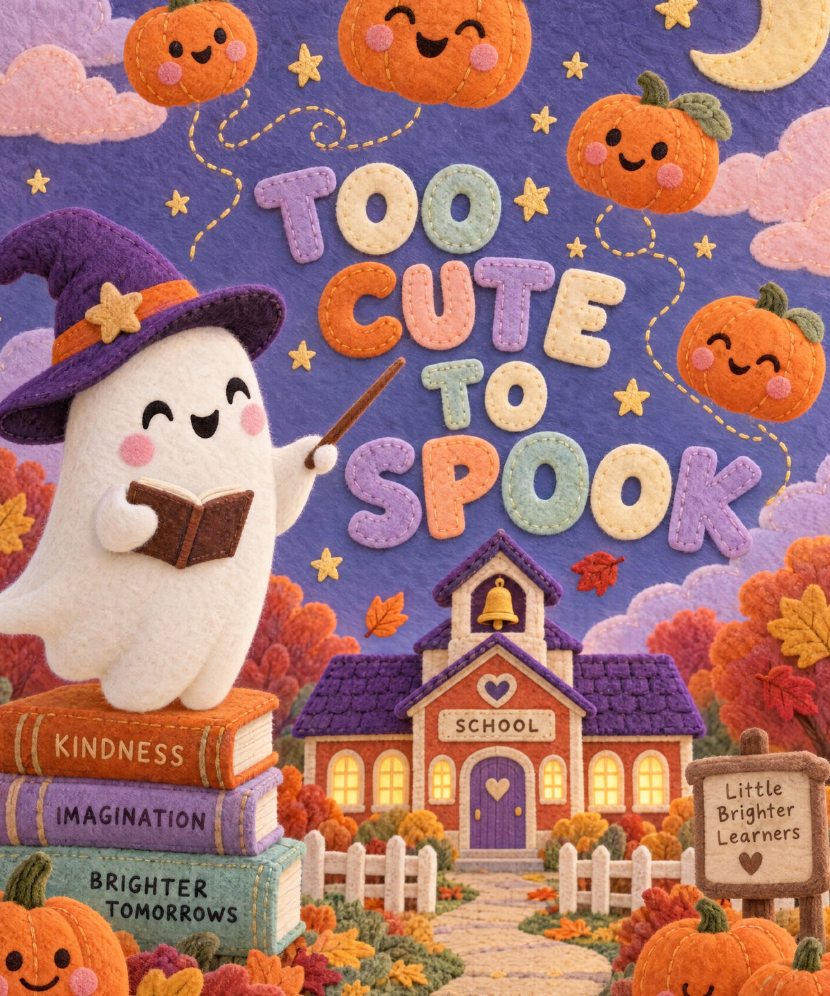 Boo School blanket, full design