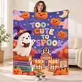 Boo School blanket, held open