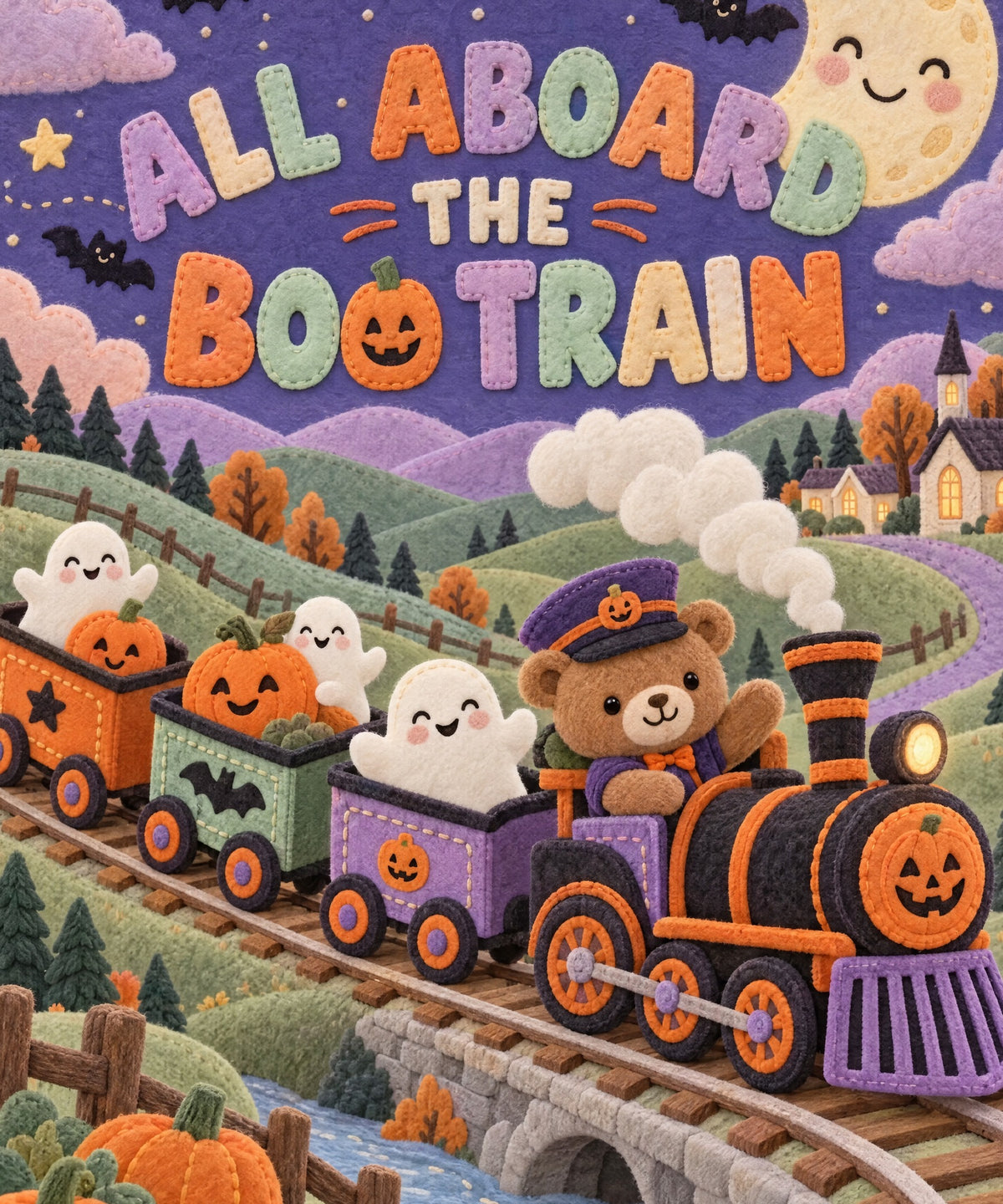 Boo Train blanket, full design