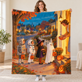 Porchlight Parade blanket, held open