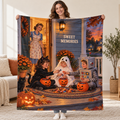 Candy Trading Club blanket, held open