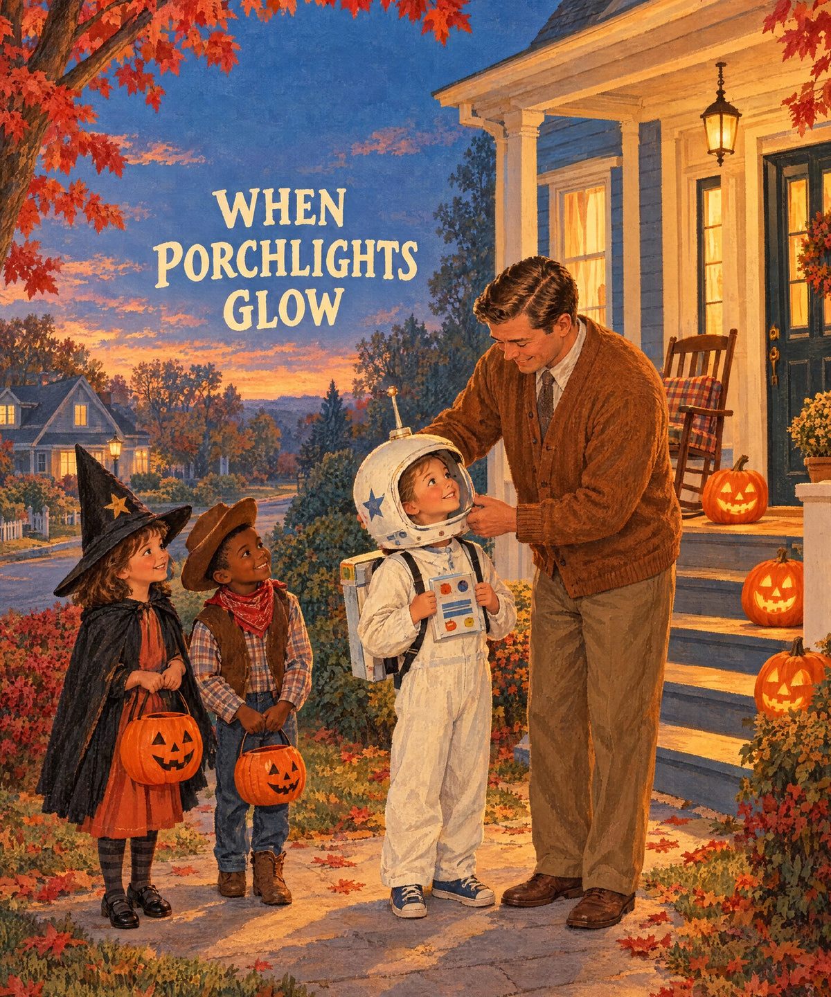 When Porchlights Glow blanket, full design