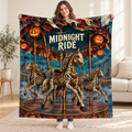Midnight Carousel blanket, held open
