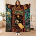 The Last Ticket blanket, held open