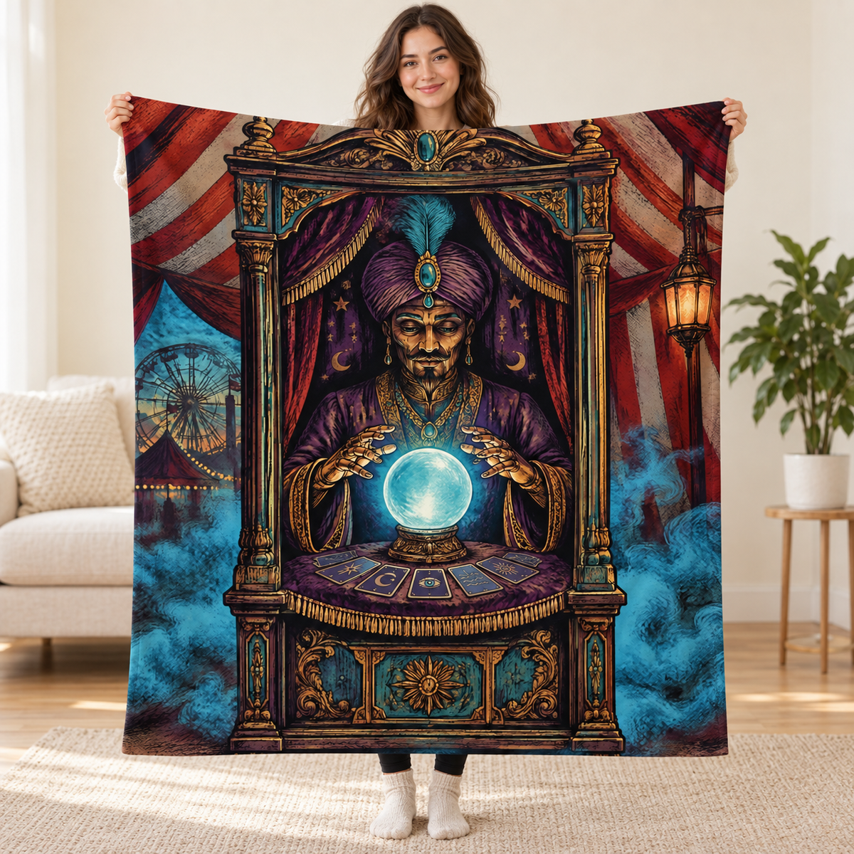 Fortune Under Glass blanket, held open