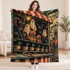 Haunted Prize Stall blanket, held open