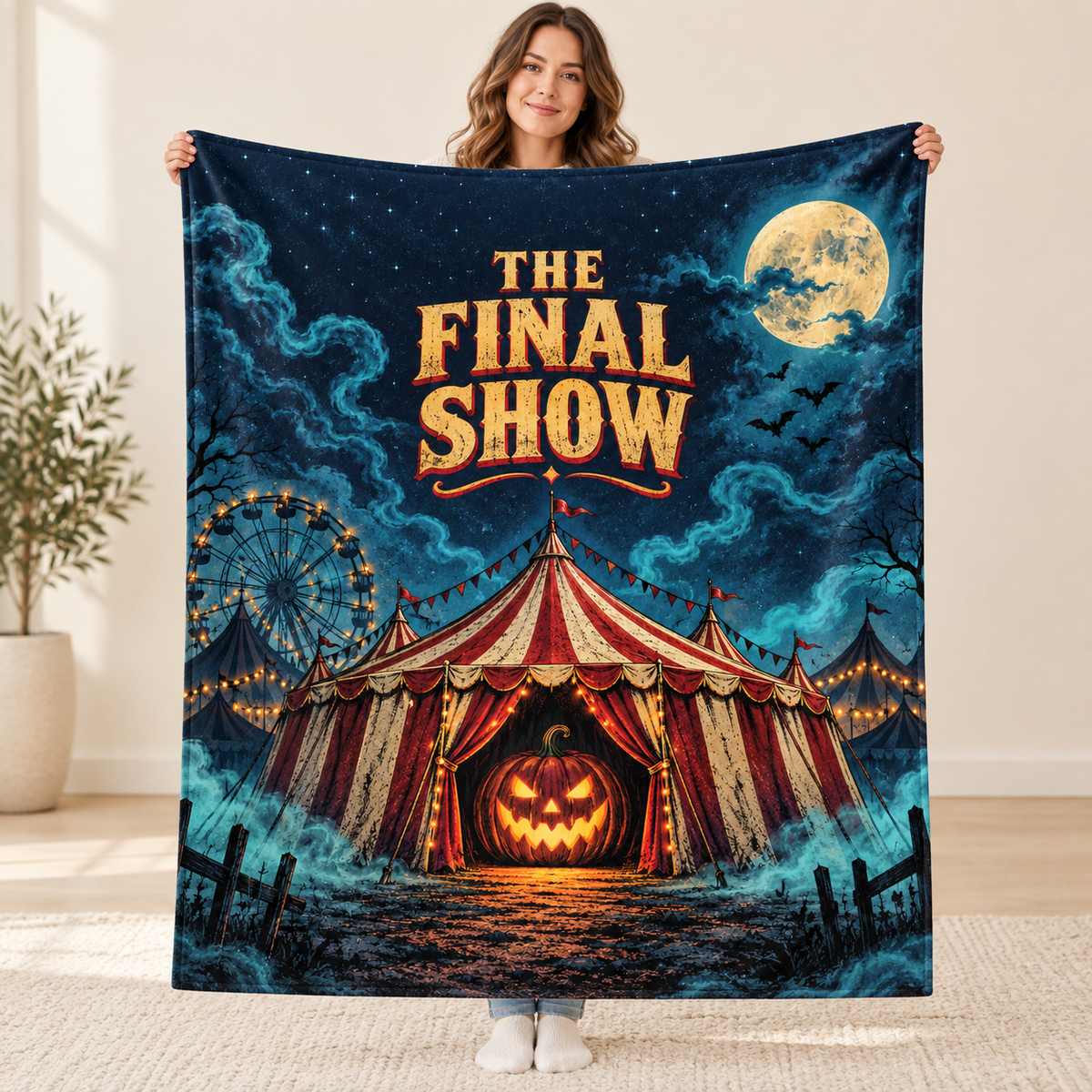 The Final Show blanket, held open