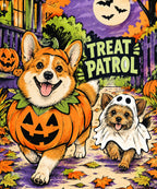 Pumpkin Pup Parade blanket, full design