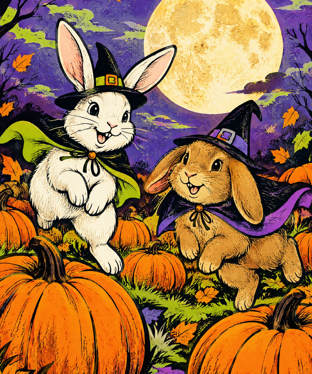 Rabbit Moon Hop blanket, full design