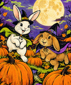 Rabbit Moon Hop blanket, full design