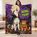 Howling Costume Club blanket, held open