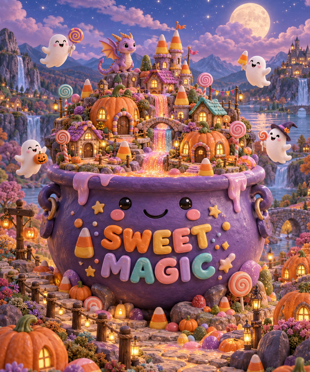 Cauldron Candy Village blanket, full design