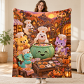 Pumpkin Sugar Bakery blanket, held open