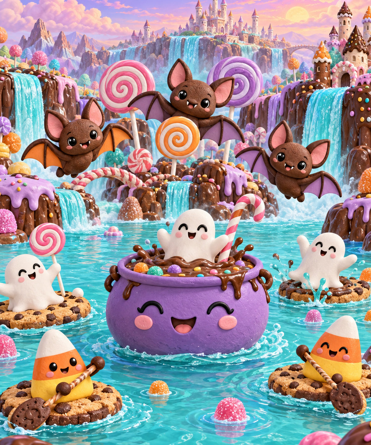 Chocolate Bat Lagoon blanket, full design