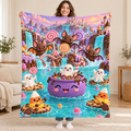 Chocolate Bat Lagoon blanket, held open