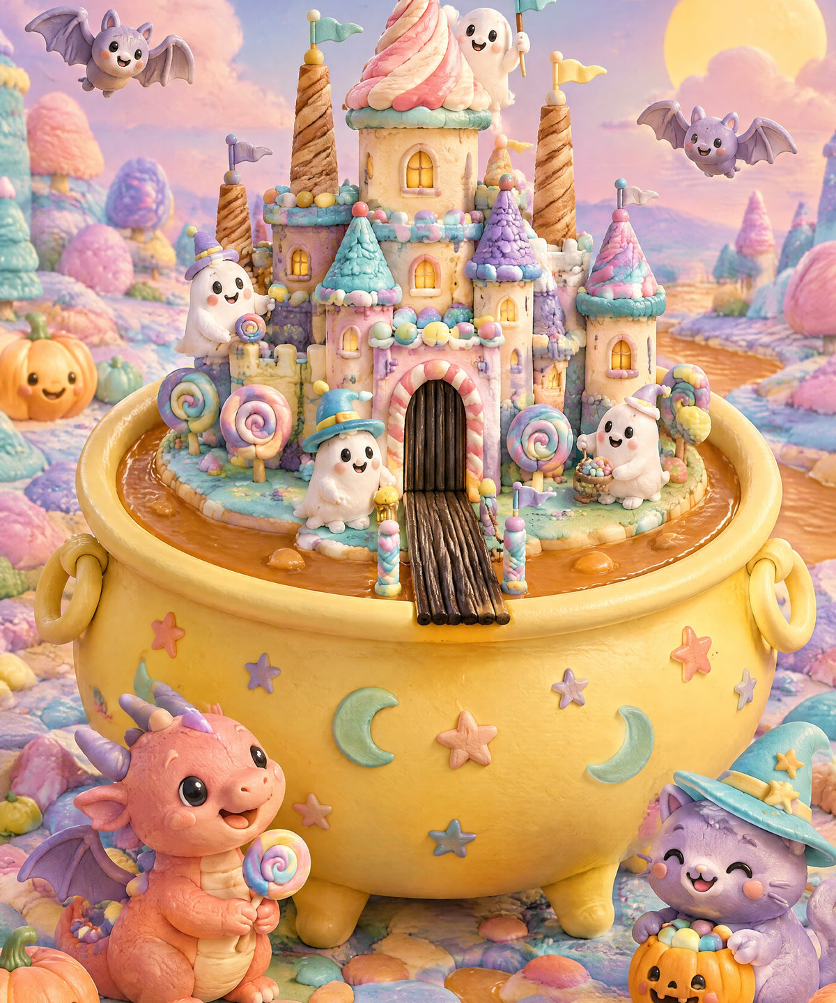 Candy Castle Cauldron blanket, full design
