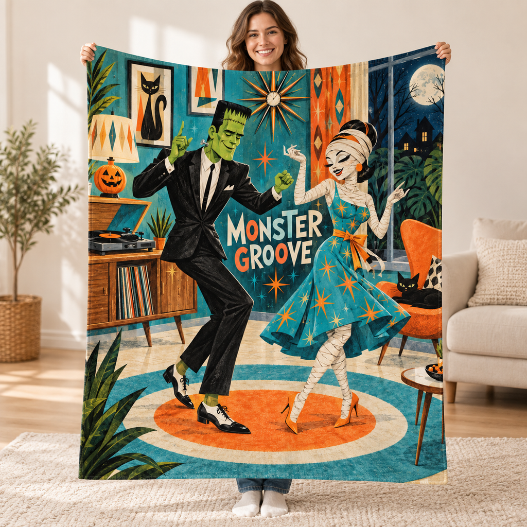 Monster Vinyl Social blanket, held open