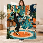 Monster Vinyl Social blanket, held open